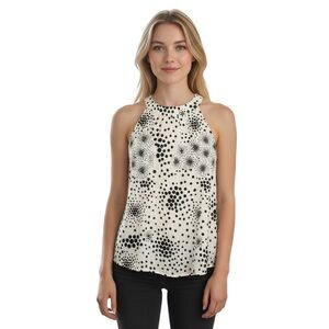 J.O.A. Black and White Polka Dot Tank Top